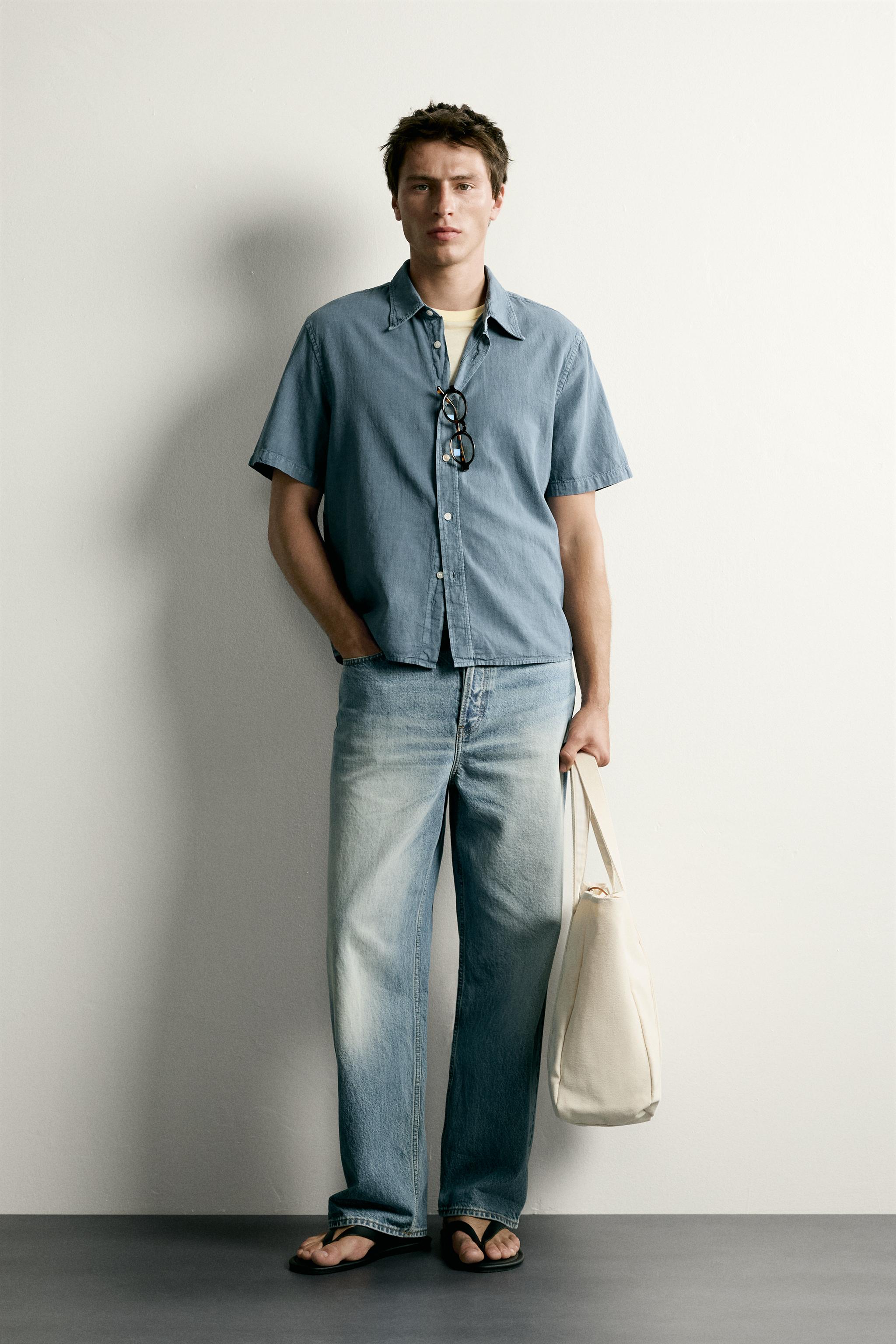COTTON LINEN BLEND REGULAR FIT SHIRT
